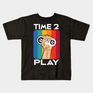 Time 2 Play Gaming Vintage Retro Controller Gamer Kids T-Shirt